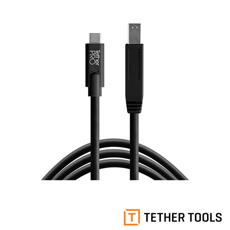 Tether Tools CUC3415-BLK USB-C to USB 3.0 Type B 傳輸線-黑色 4.6m