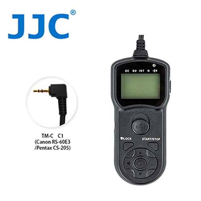 JJC TM-C 液晶定時快門線 C1(相容 Canon RS-60E3/Pentax CS-205)