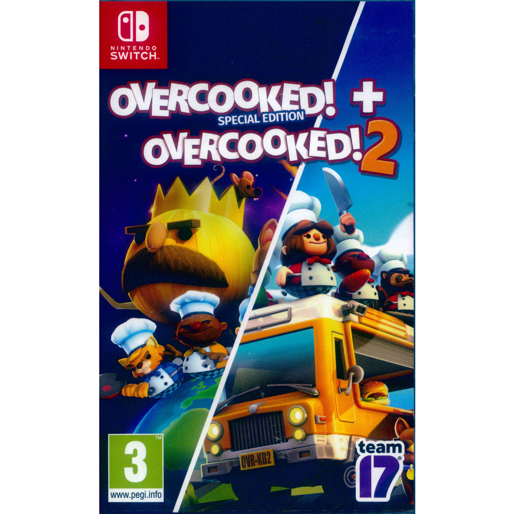 NS Switch《煮過頭 1+2 合輯 OVERCOOKED 1+2》中英日文歐版