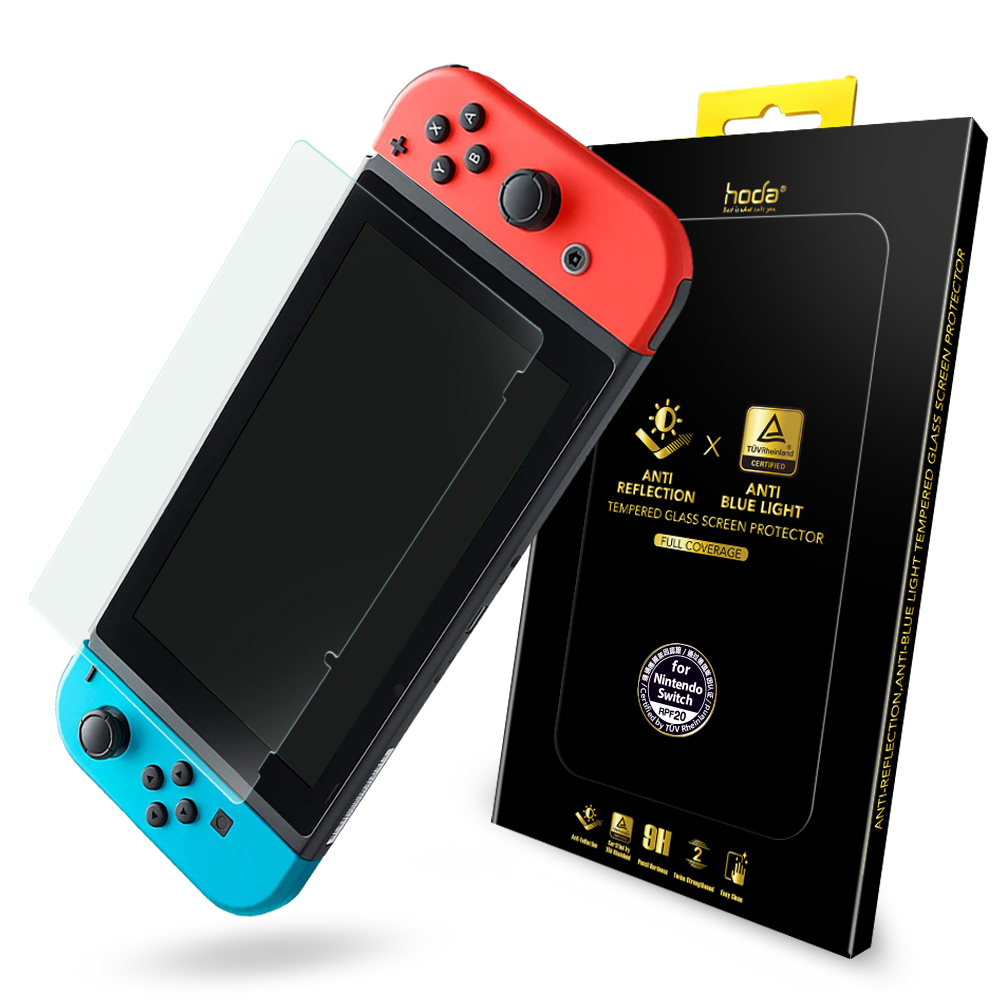 hoda Nintendo Switch 任天堂 抗藍光AR抗反射玻璃保護貼 (德國萊因TÜV RPF20認證)