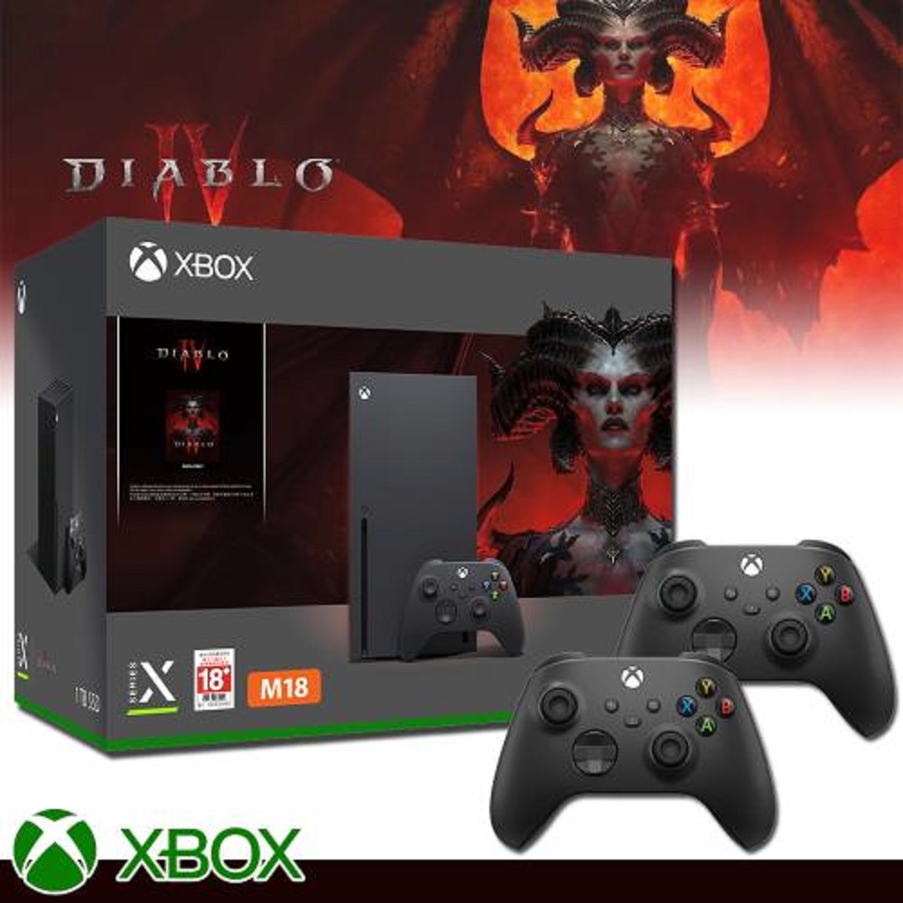 Xbox Series X 台灣專用機《暗黑破壞神4》同捆組+XBOX 無線控制器(顏色隨機)-【贈副廠手把收納包】
