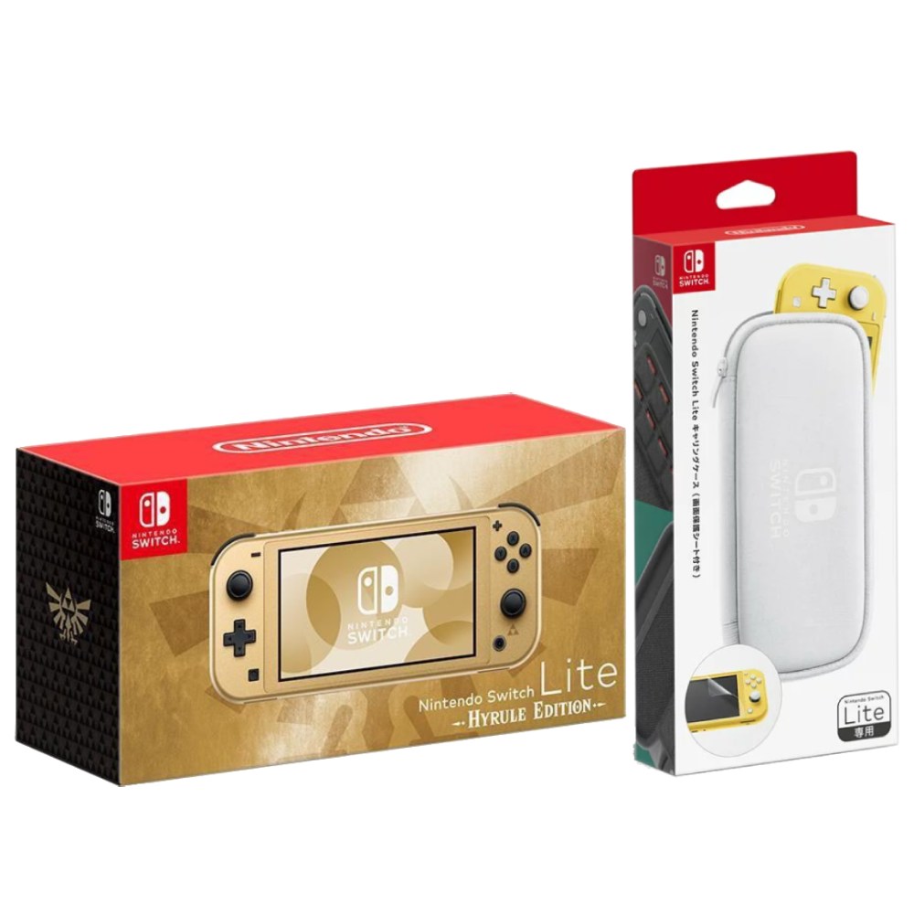 【Nintendo 任天堂】Switch Lite 海拉魯特仕版主機x原廠防撞包Lite 台灣公司貨