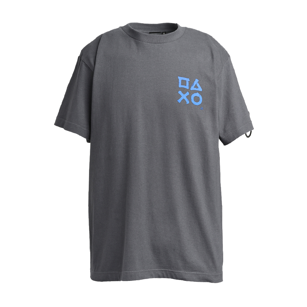 PlayStation筆觸印刷T恤(A)-深灰