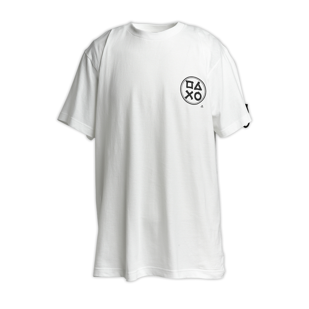 PlayStation筆觸印刷T恤(B)-白