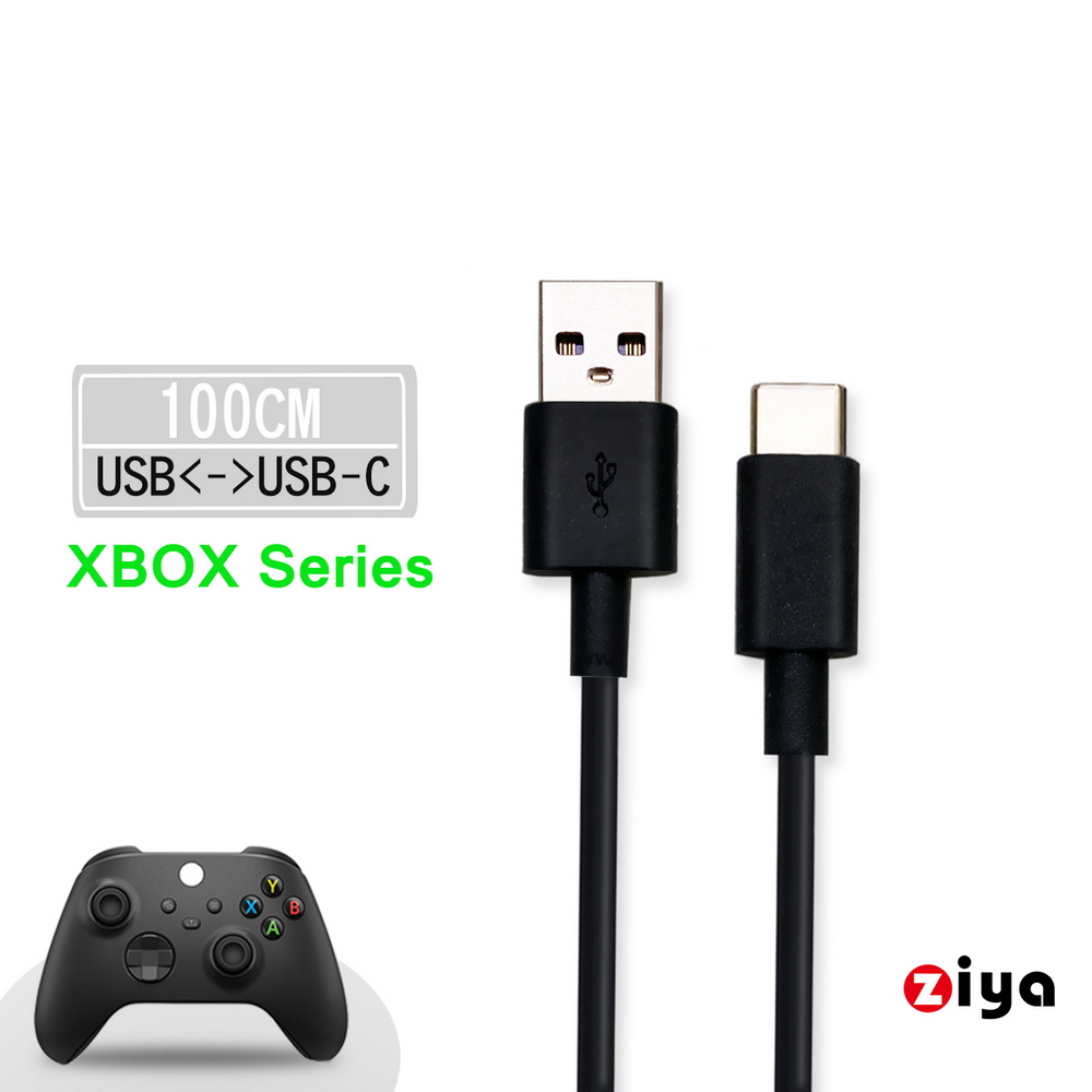 [ZIYA XBOX Series S/X USB Cable Type-C 傳輸充電線 惡魔闇黑款 100cm