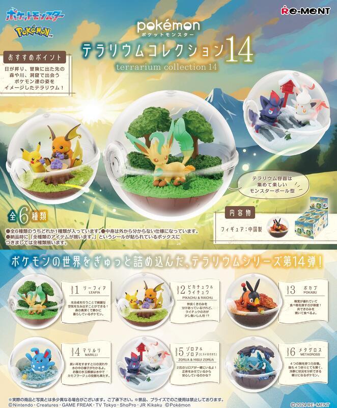 【全套6入組】Re-ment 寶可夢寶貝球盆景品 P14 盒玩