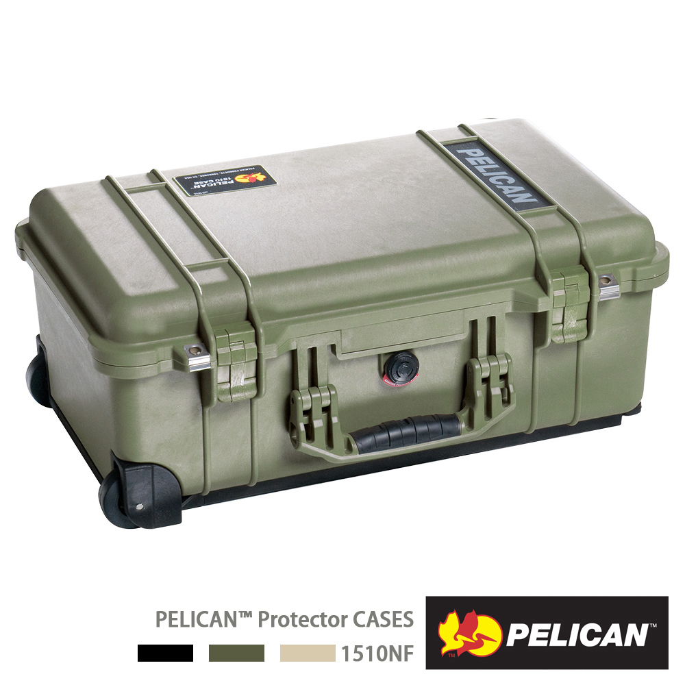 美國 PELICAN 1510 氣密箱 登機箱 含輪座-綠色