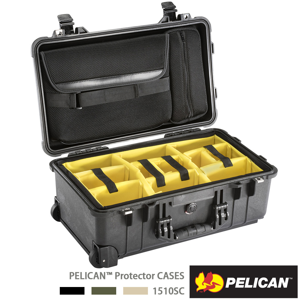 美國 PELICAN 1510 SC 氣密箱 登機箱 含隔層筆電包組-黑