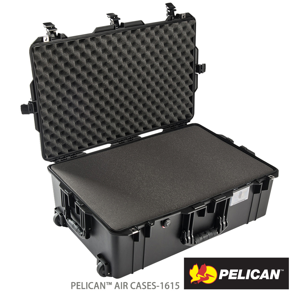 PELICAN 1615Air 輪座拉桿超輕氣密箱-含泡棉(黑)