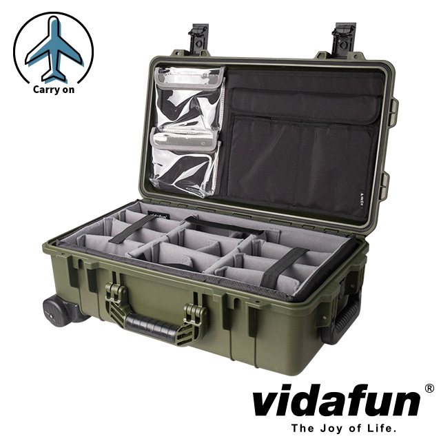 Vidafun V22GB-INDG-2213 綠黑色防水氣密箱