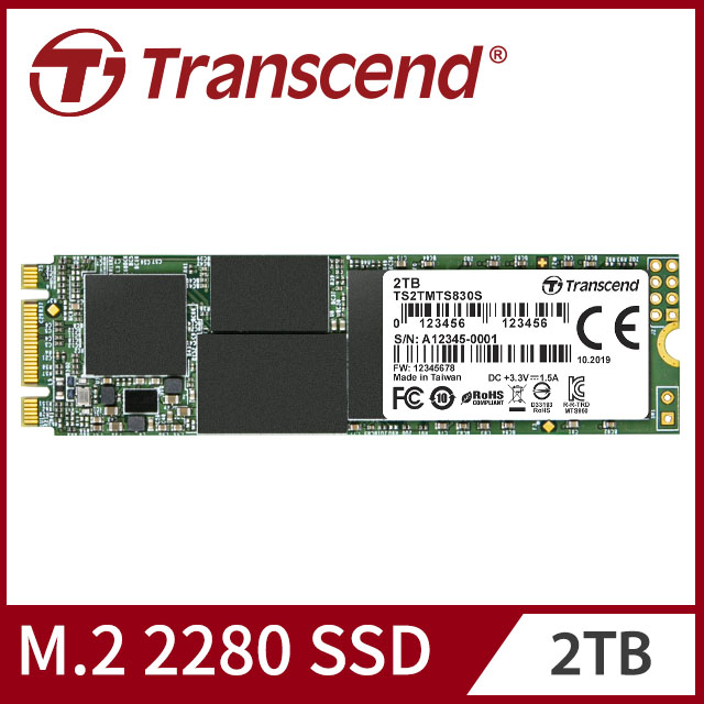 Transcend 創見 2TB MTS830S M.2 2280 SATA Ⅲ SSD固態硬碟