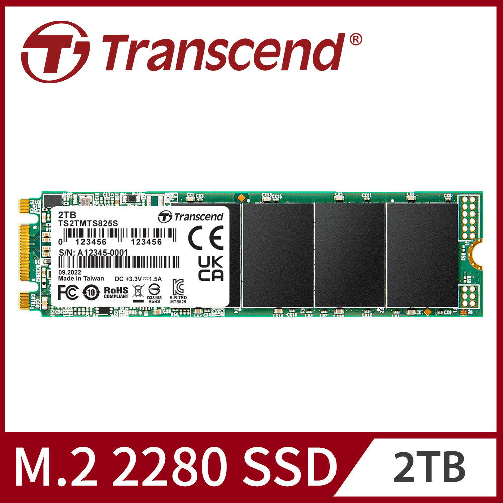 Transcend 創見 MTS825S 2TB M.2 2280 SATA Ⅲ SSD固態硬碟 (TS2TMTS825S)