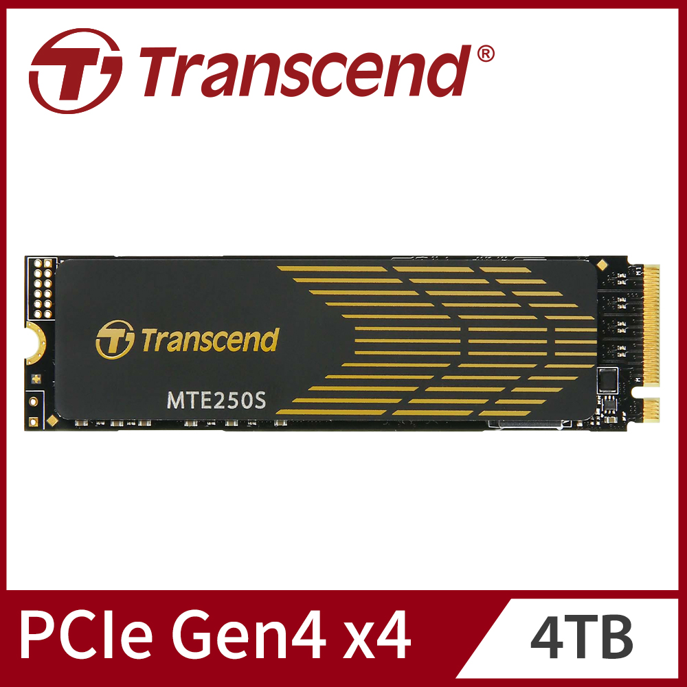 Transcend 創見 MTE250S 4TB M.2 2280 PCIe Gen4x4 SSD固態硬碟(TS4TMTE250S)