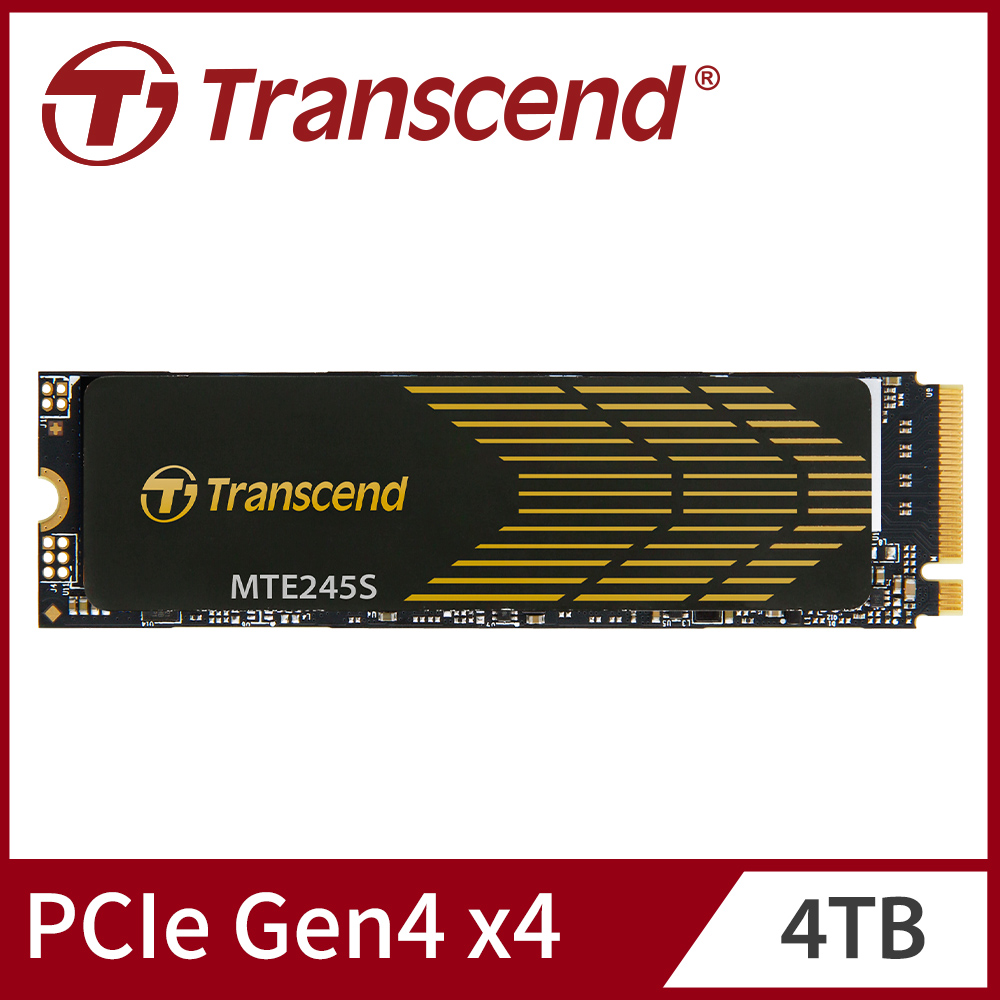 Transcend 創見 MTE245S M.2 2280 PCIe Gen4x4 4TB SSD固態硬碟 (TS4TMTE245S)