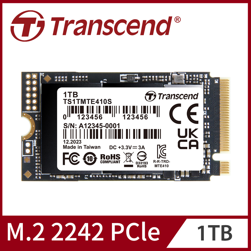 Transcend 創見 MTE410S 1TB M.2 2242 PCIe Gen4x4 SSD固態硬碟(TS1TMTE410S)