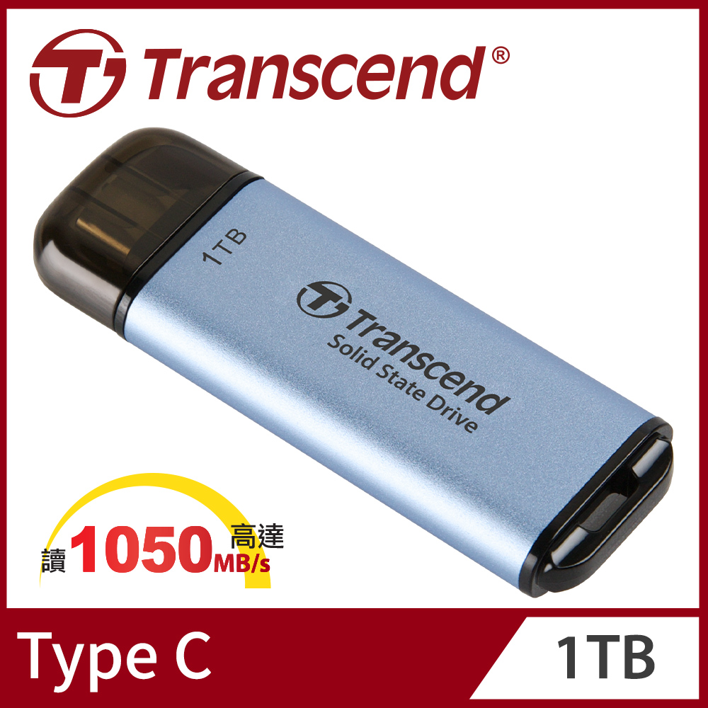 Transcend 創見 ESD300C Type C 1TB 固態行動碟(TS1TESD300C)