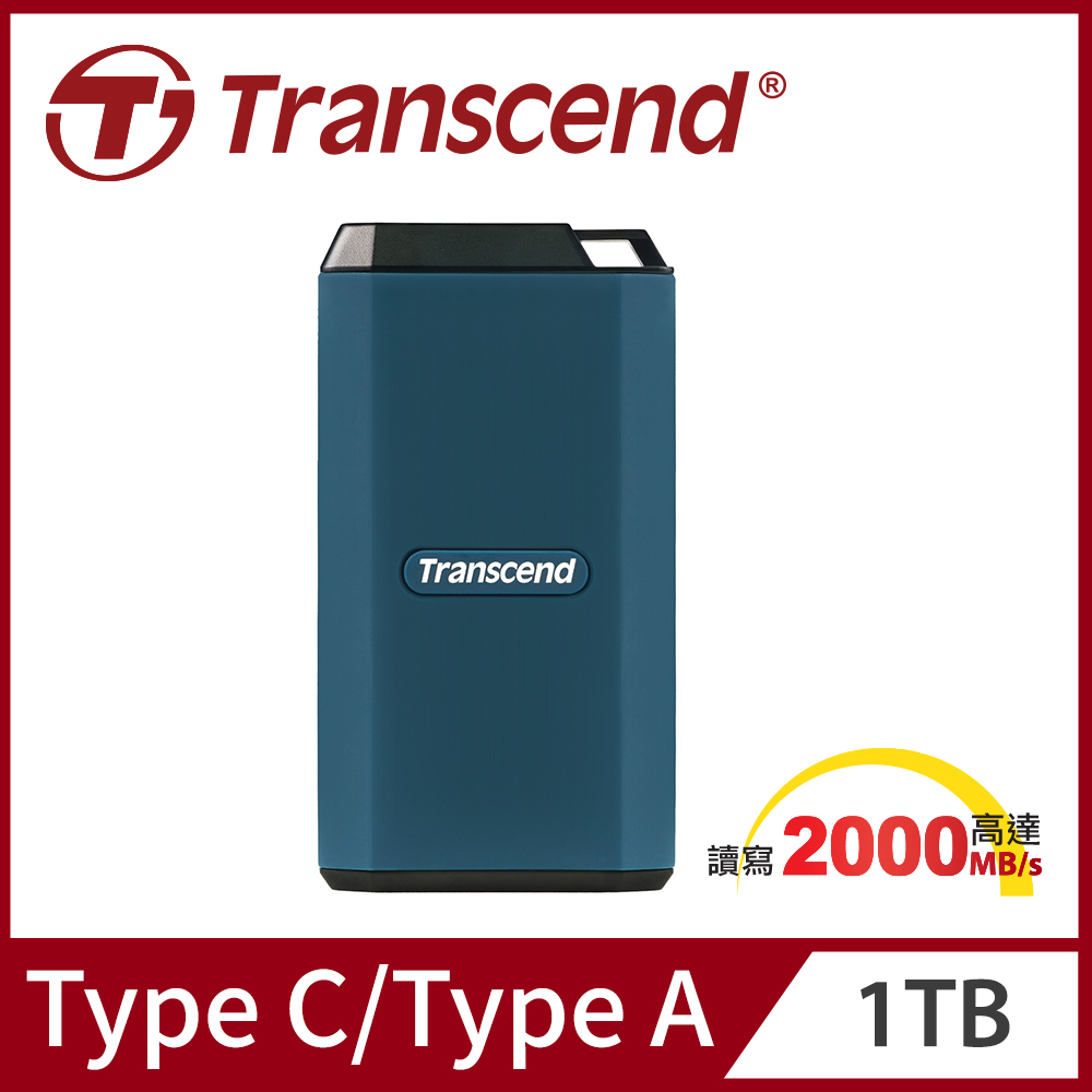 Transcend 創見 ESD410C 1TB USB3.2/Type C 軍規防震雙介面行動固態硬碟 (TS1TESD410C)