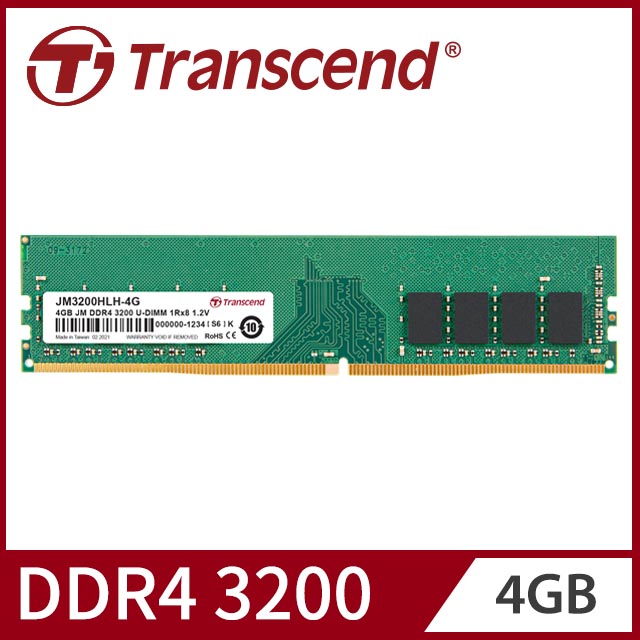 Transcend 創見 4GB JetRam DDR4 3200 桌上型記憶體 (JM3200HLH-4G)