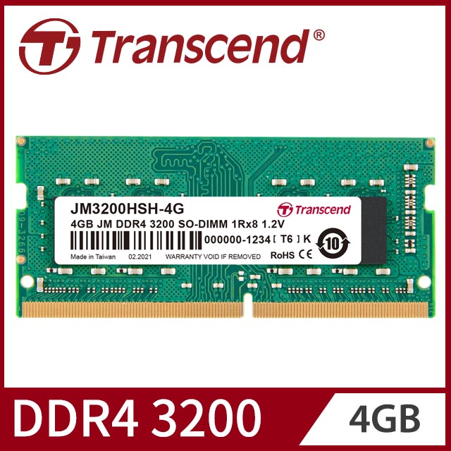 Transcend 創見 4GB JetRam DDR4 3200 筆記型記憶體 (JM3200HSH-4G)