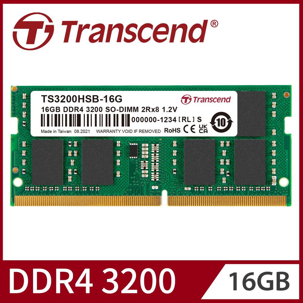 Transcend 創見 16GB TSRam DDR4 3200 筆記型記憶體(TS3200HSB-16G)