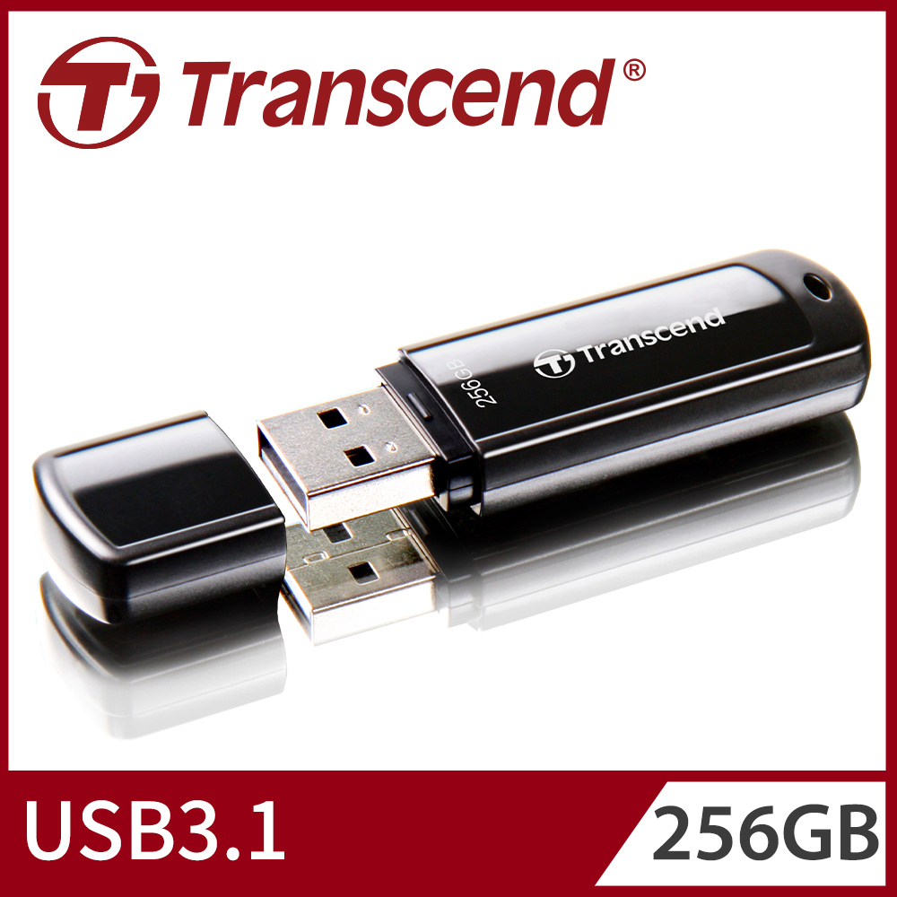 Transcend 創見 256GB JetFlash700 USB3.1隨身碟-經典黑-專
