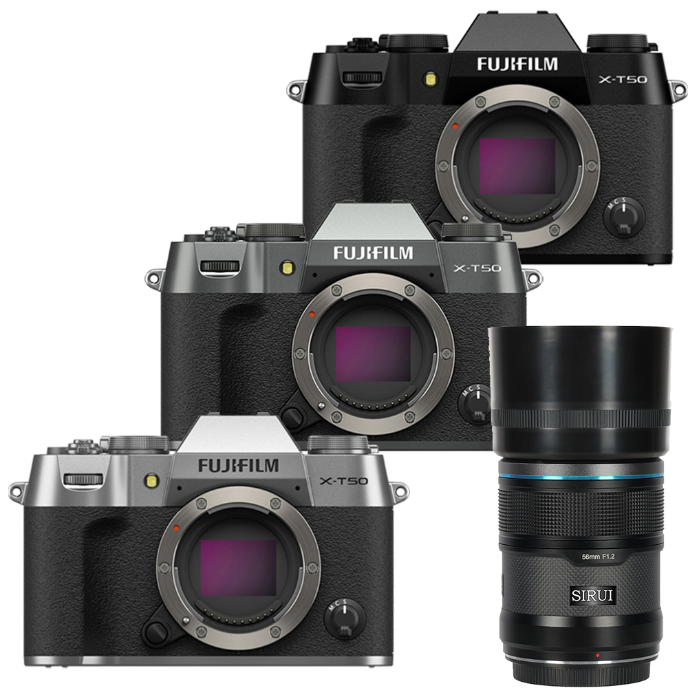 FUJIFILM X-T50 單機身 + SIRUI Sniper 56mm F1.2 APSC 鏡頭 公司貨