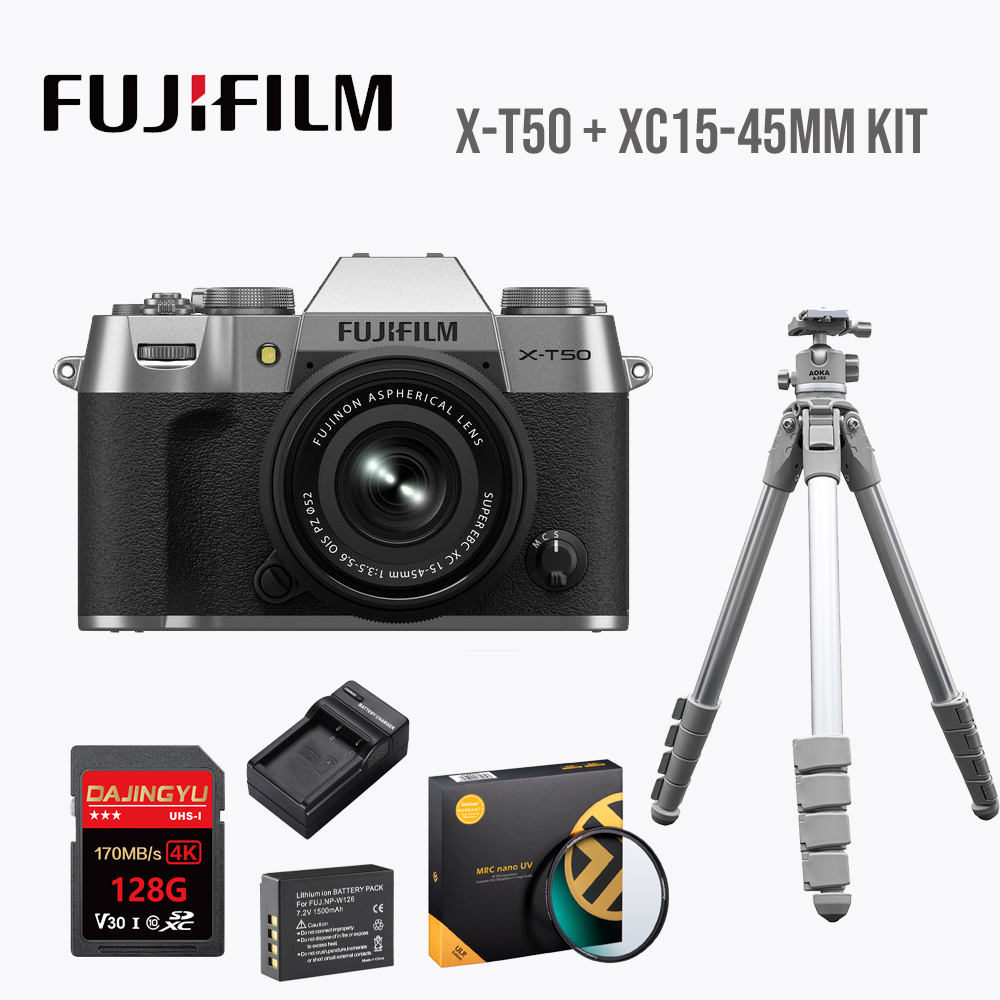 FUJIFILM 富士 X-T50 + XC15-45mm KIT(銀色)(公司貨)