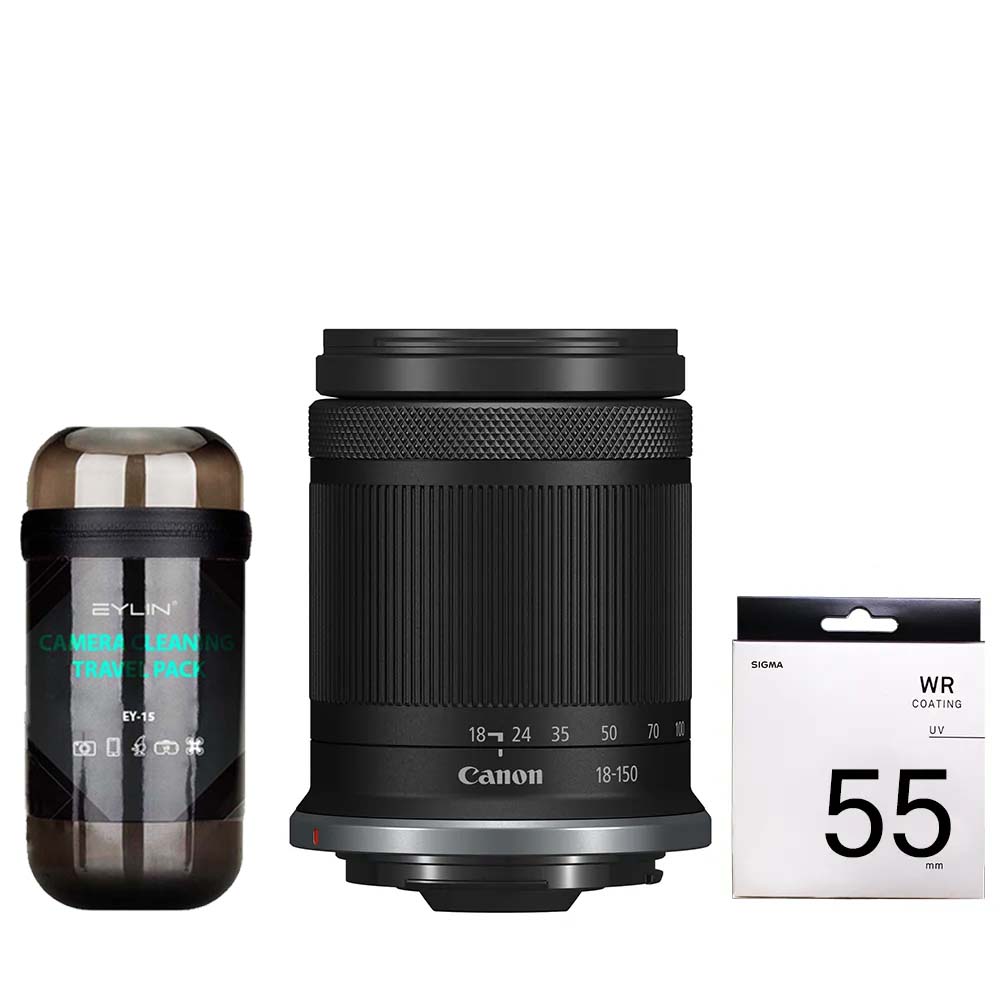 Canon 佳能 RF-S 18-150mm F3.5-6.3 IS STM + SIGMA UV 55mm 保護鏡 輕便高倍率變焦鏡 超值組 (公司貨)