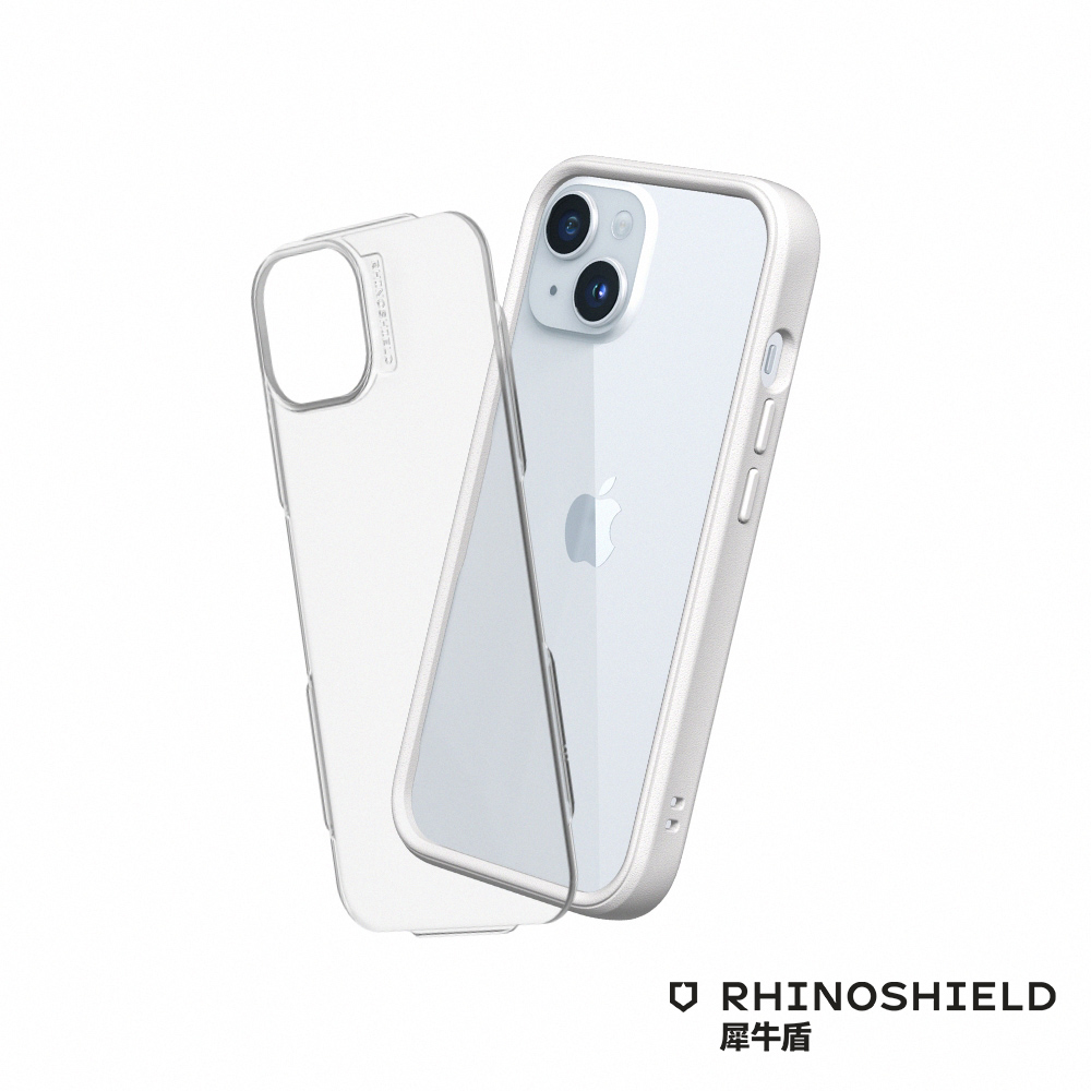 RHINOSHIELD 犀牛盾 iPhone 15 Mod NX 邊框背蓋兩用手機保護殼-白色