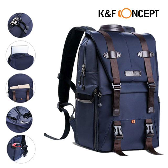K&F Concept 時尚者 專業攝影單眼相機後背包 藍 KF13.087