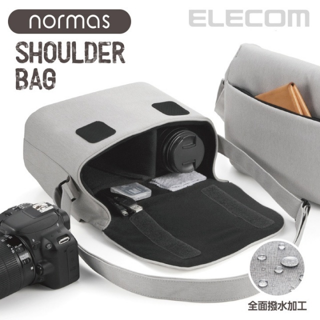 ELECOM normas休閒多功能相機側背包-灰