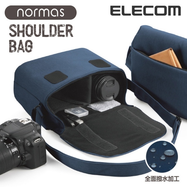 ELECOM normas休閒多功能相機側背包-海軍藍
