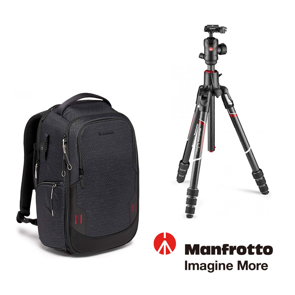 Manfrotto PRO Light Frontloader 後背包 M + Befree GT XPRO 碳纖維旅行三腳架 正成公司貨