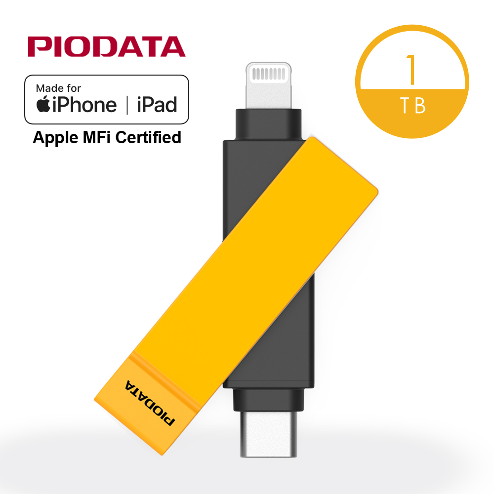 PIODATA iXflash Lightning / USB Type C 1TB iPhone/iPad專用雙向隨身碟 大黃蜂