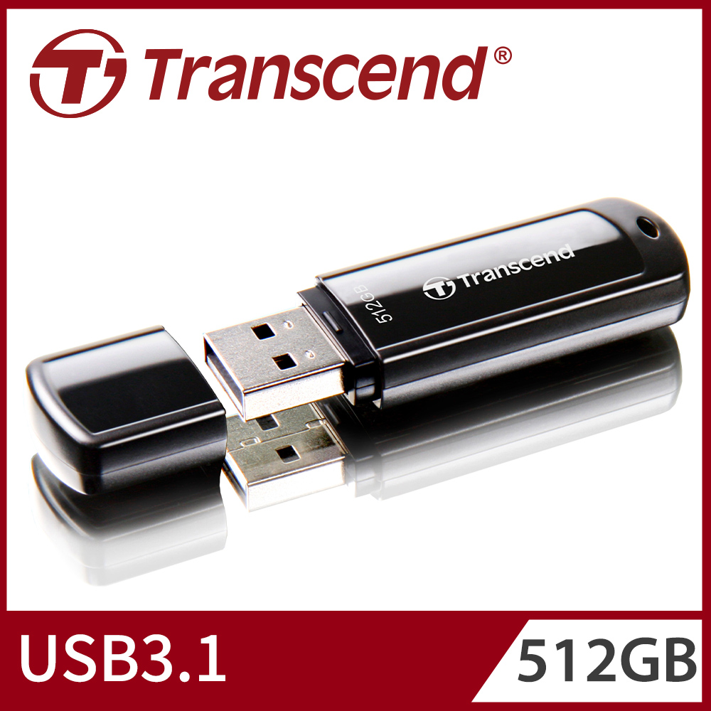 【Transcend 創見】512GB JetFlash700 USB3.1隨身碟-經典黑