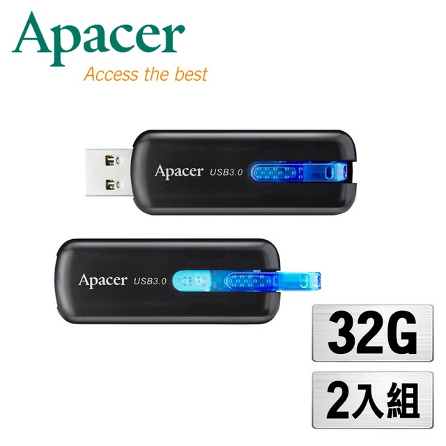 Apacer宇瞻 AH354 32GB U型 隨身碟 USB3.1-2入組