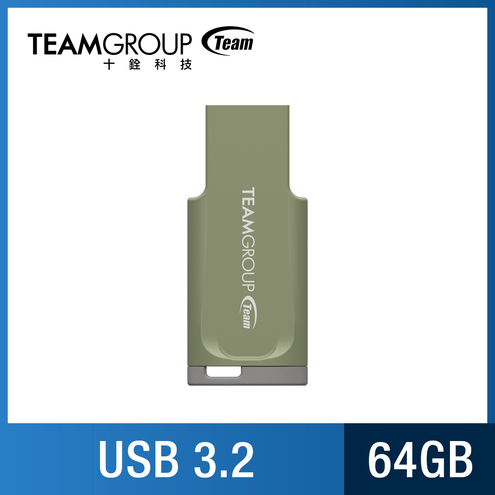 TEAM 十銓 C201 64GB 印象碟 USB 3.2 莫蘭迪系列 隨身碟 灰調綠 (防潑水+終身保固)