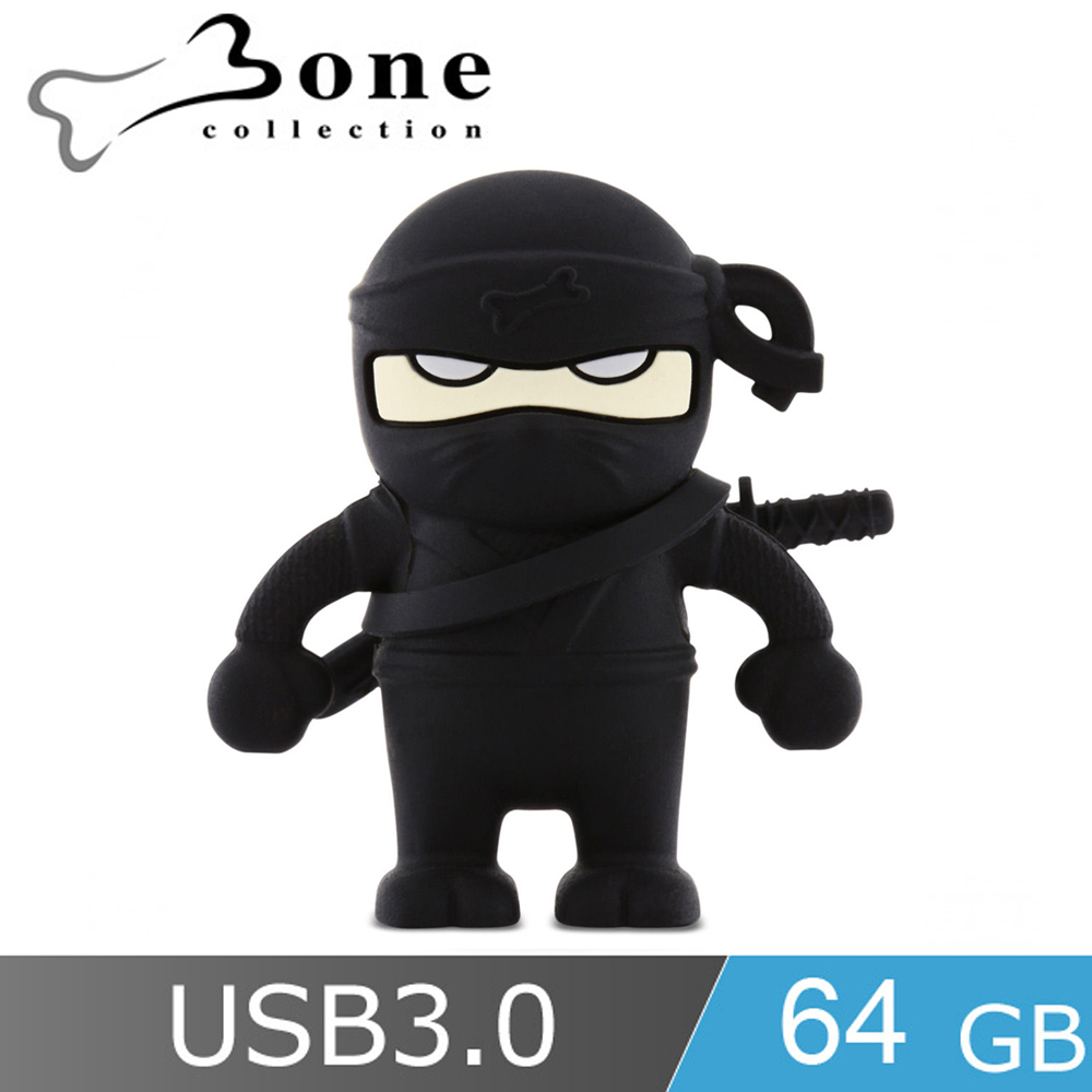 Bone / 造型隨身碟USB3.0 - 忍者金賀 64GB (黑色)