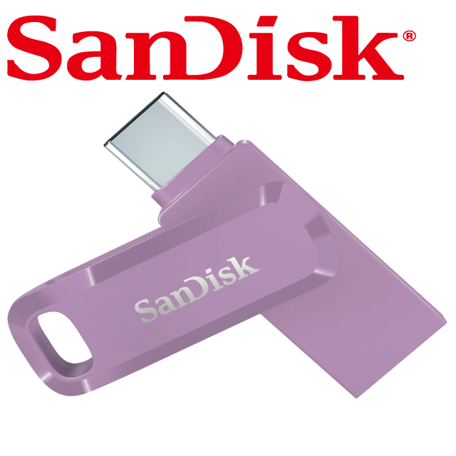 SanDisk Ultra Go USB Type-C 128GB 雙用隨身碟-薰衣草紫