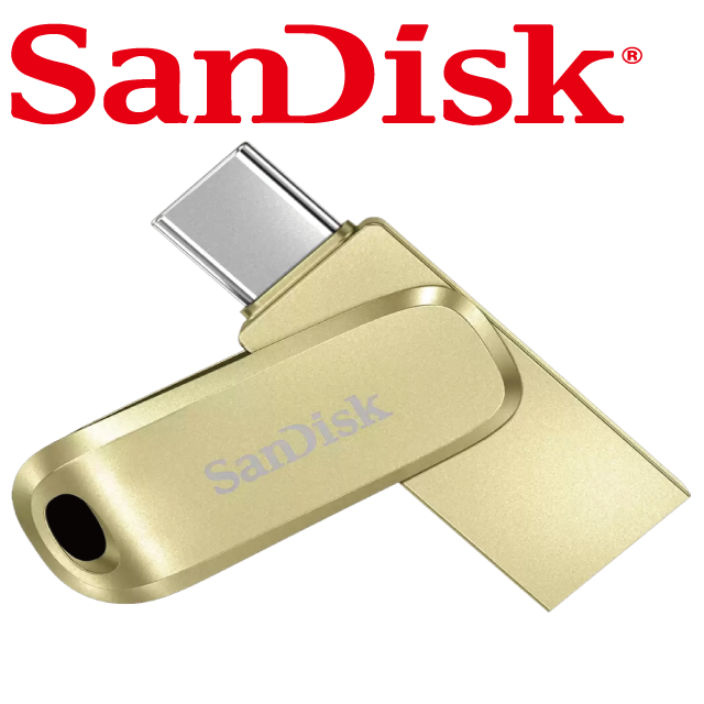 SanDisk Ultra Luxe USB Type-C 128G金色 雙用隨身碟
