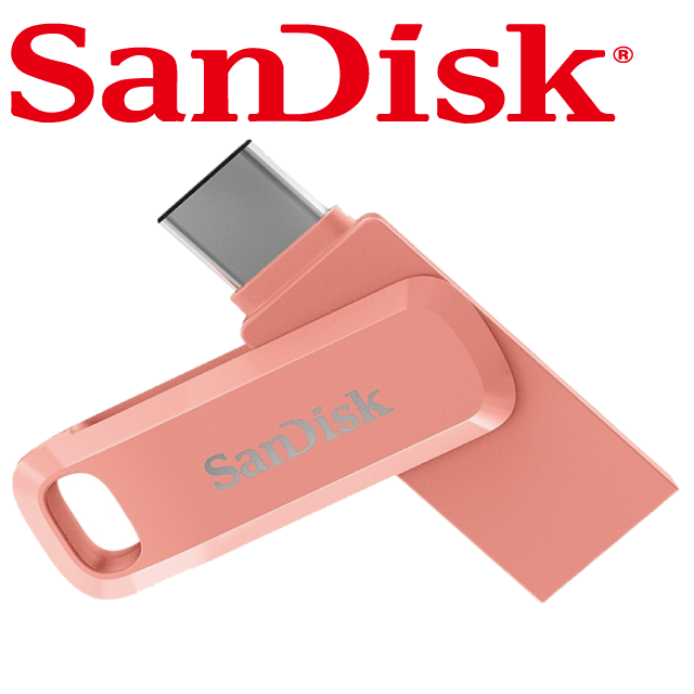 SanDisk Ultra Go USB Type-C 512GB 雙用隨身碟-蜜桃橘