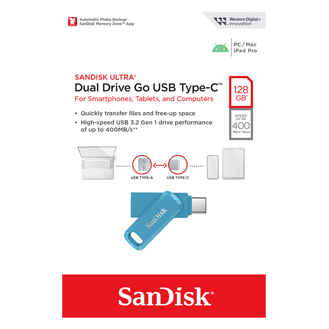 SanDisk 128GB 128G 藍 Ultra GO TYPE-C【SDDDC3-128G】OTG USB 3.2 雙用隨身碟
