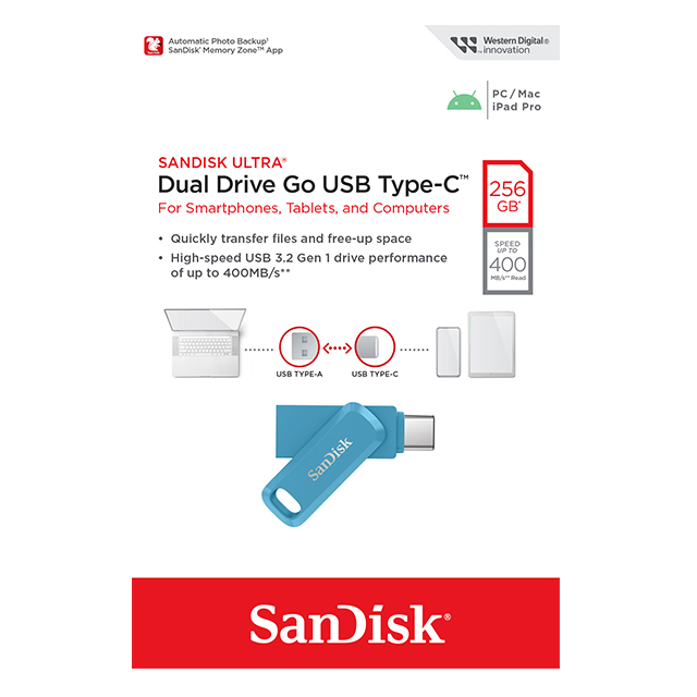 SanDisk 256GB 256G 藍 Ultra GO TYPE-C【SDDDC3-256G】OTG USB 3.2 雙用隨身碟