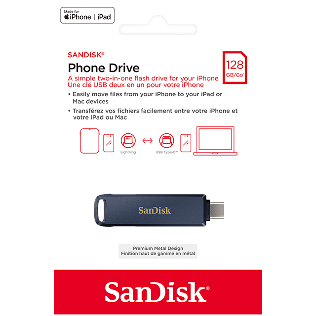 SanDisk 128GB 128G iXpand Phone Drive SDIXD0N-128G iPhone ipad 雙接頭 隨身碟