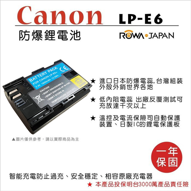 樂華 FOR CANON LP-E6 LPE6電池