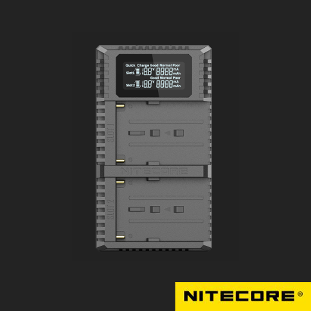 NITECORE 奈特科爾 USN3 PRO For SONY NP-FM / NP-F 奈特科爾 液晶雙槽充電器