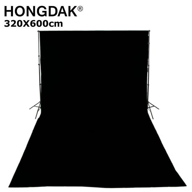 HONGDAK 優質混紡背景布320X600公分-黑色