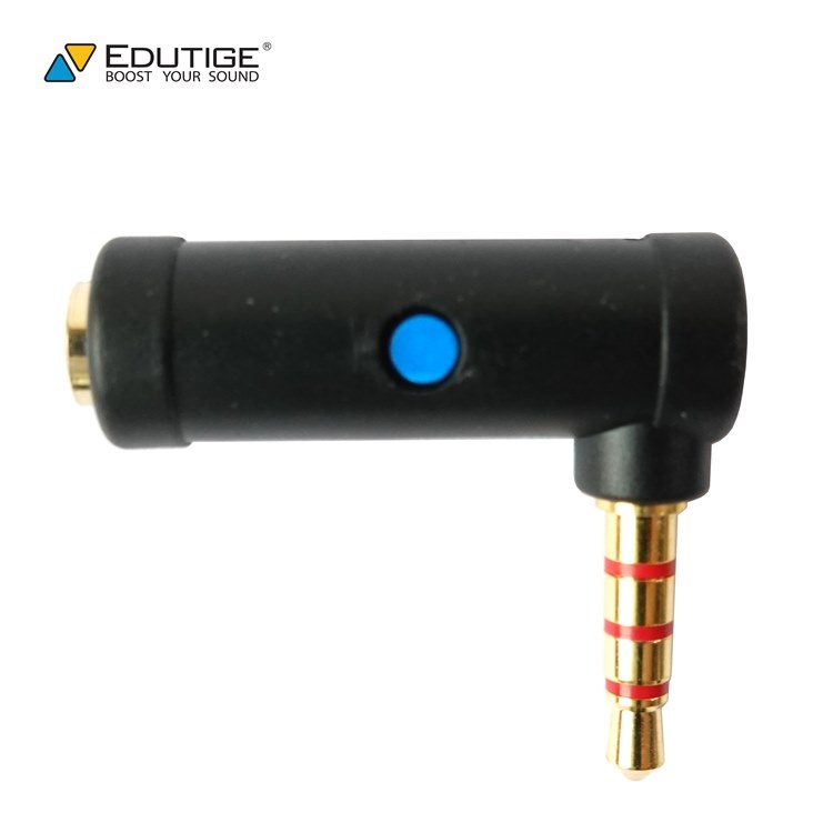 韓國製造EDUTIGE L型音源轉接器ETG-003(母TRS轉公TRRS)L型音訊轉接頭3.5mm轉接TRRS耳麥孔