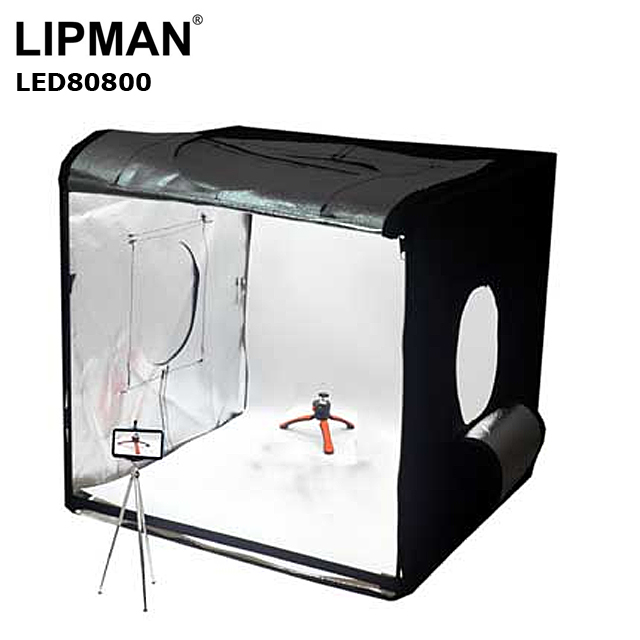 LIPMAN LED80公分方型超大免工具組裝專利攝影棚