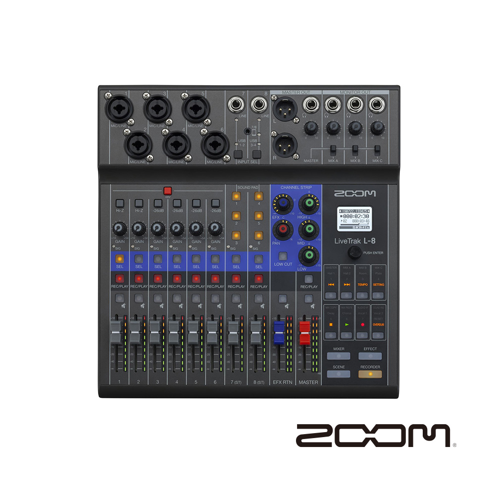 ZOOM Livetrak L-8 數位混音機 錄音介面 公司貨